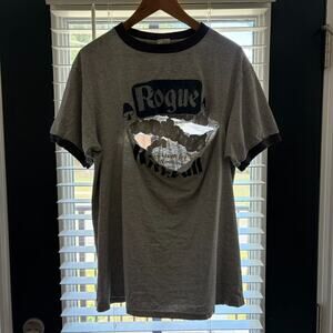 Vintage Super Thrashed Distressed Worn Zombie WIP Work T-Shirt Men's Size L